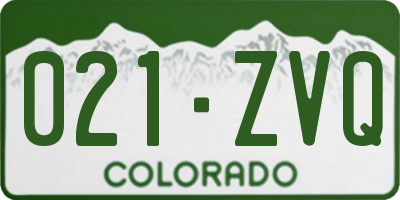 CO license plate 021ZVQ