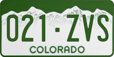 CO license plate 021ZVS