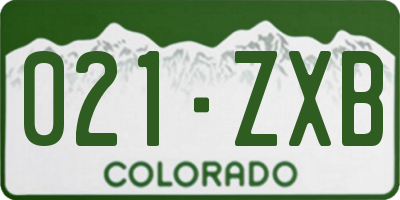 CO license plate 021ZXB