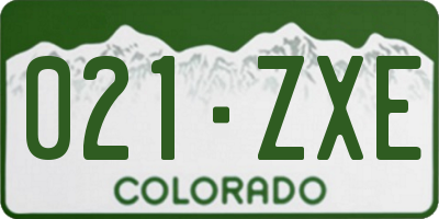 CO license plate 021ZXE