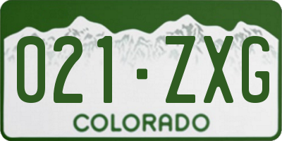 CO license plate 021ZXG