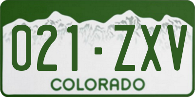 CO license plate 021ZXV