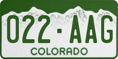 CO license plate 022AAG