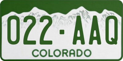 CO license plate 022AAQ