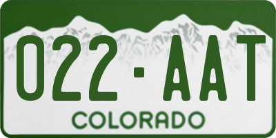 CO license plate 022AAT