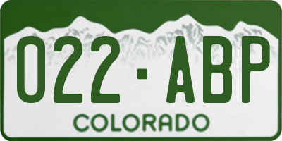CO license plate 022ABP