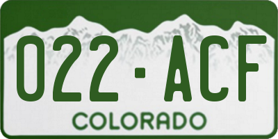 CO license plate 022ACF