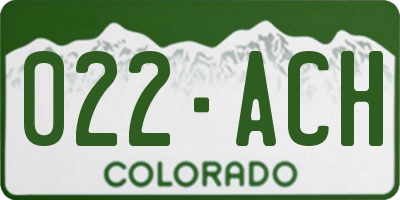 CO license plate 022ACH