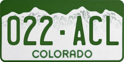 CO license plate 022ACL