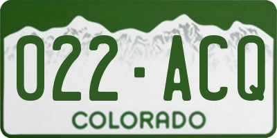 CO license plate 022ACQ