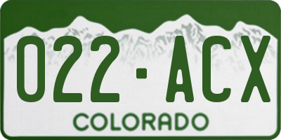 CO license plate 022ACX