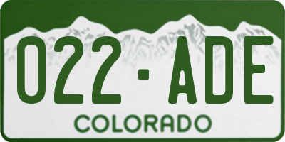 CO license plate 022ADE