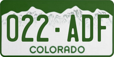 CO license plate 022ADF