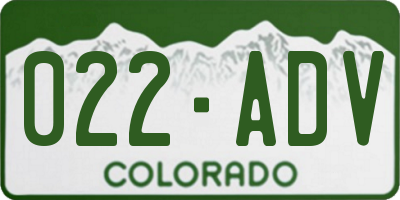 CO license plate 022ADV