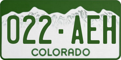 CO license plate 022AEH