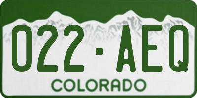 CO license plate 022AEQ