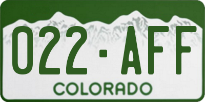 CO license plate 022AFF