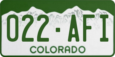 CO license plate 022AFI