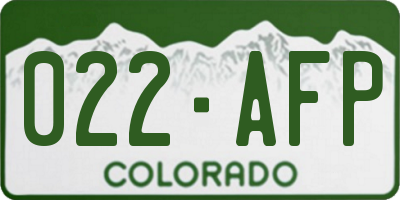CO license plate 022AFP
