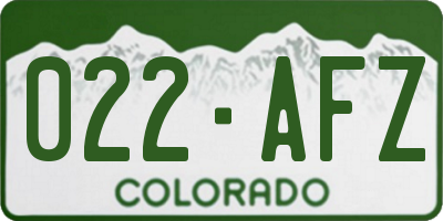 CO license plate 022AFZ