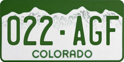 CO license plate 022AGF