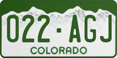 CO license plate 022AGJ
