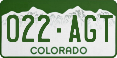 CO license plate 022AGT