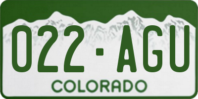 CO license plate 022AGU