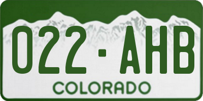 CO license plate 022AHB