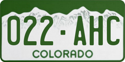 CO license plate 022AHC