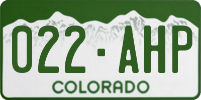 CO license plate 022AHP