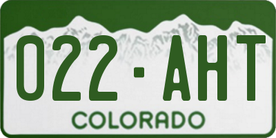 CO license plate 022AHT