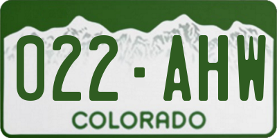CO license plate 022AHW