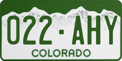 CO license plate 022AHY