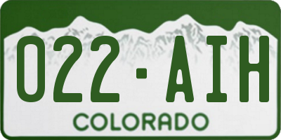 CO license plate 022AIH