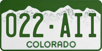 CO license plate 022AII