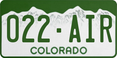 CO license plate 022AIR