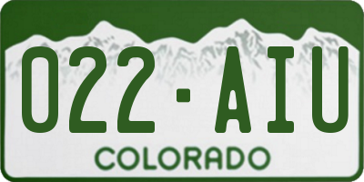 CO license plate 022AIU
