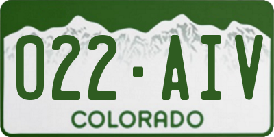 CO license plate 022AIV