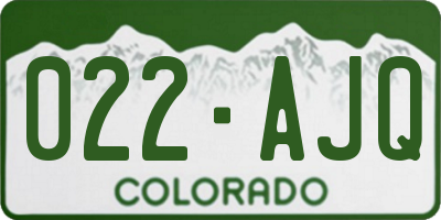 CO license plate 022AJQ