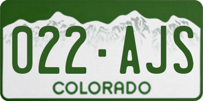 CO license plate 022AJS