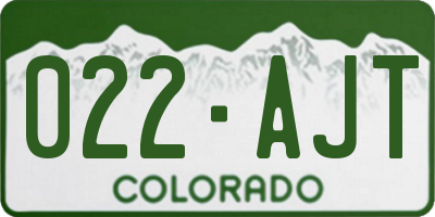 CO license plate 022AJT