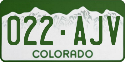 CO license plate 022AJV