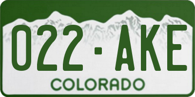 CO license plate 022AKE