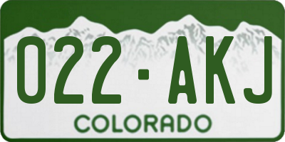 CO license plate 022AKJ