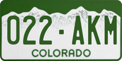 CO license plate 022AKM