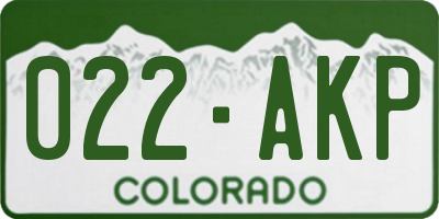 CO license plate 022AKP
