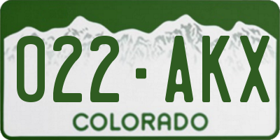 CO license plate 022AKX