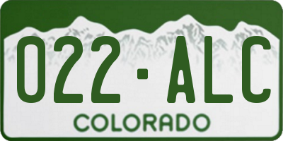 CO license plate 022ALC