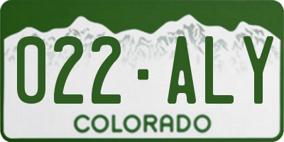 CO license plate 022ALY
